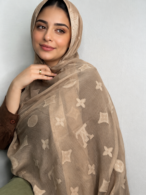Kenz Devoré Chiffon Scarf