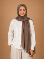 Warm Taupe - Cotton Linen Scarf