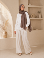 Warm Taupe - Cotton Linen Scarf