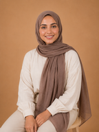 Mocha Taupe - Cotton Linen Scarf