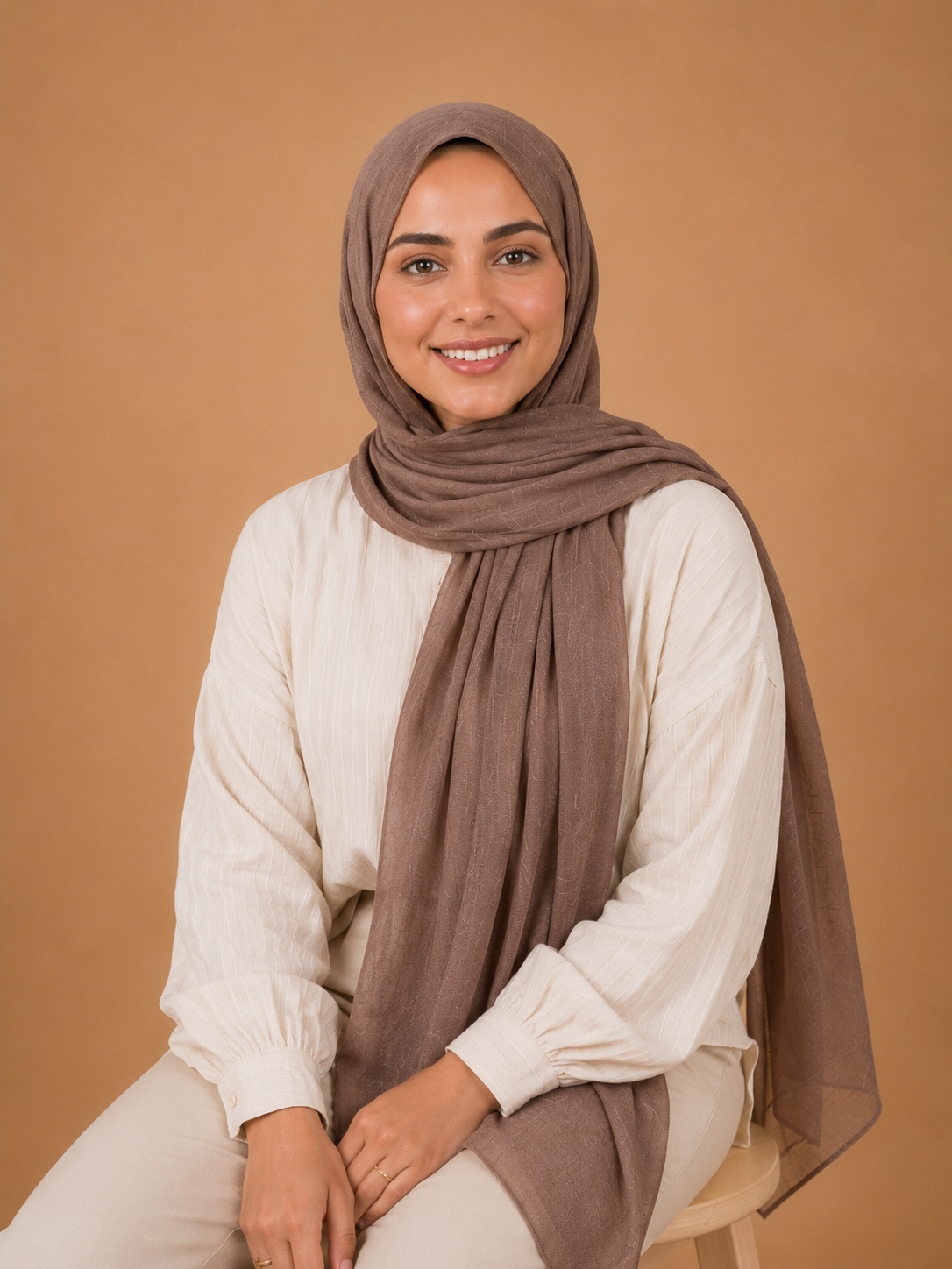 Mocha Taupe - Cotton Linen Scarf