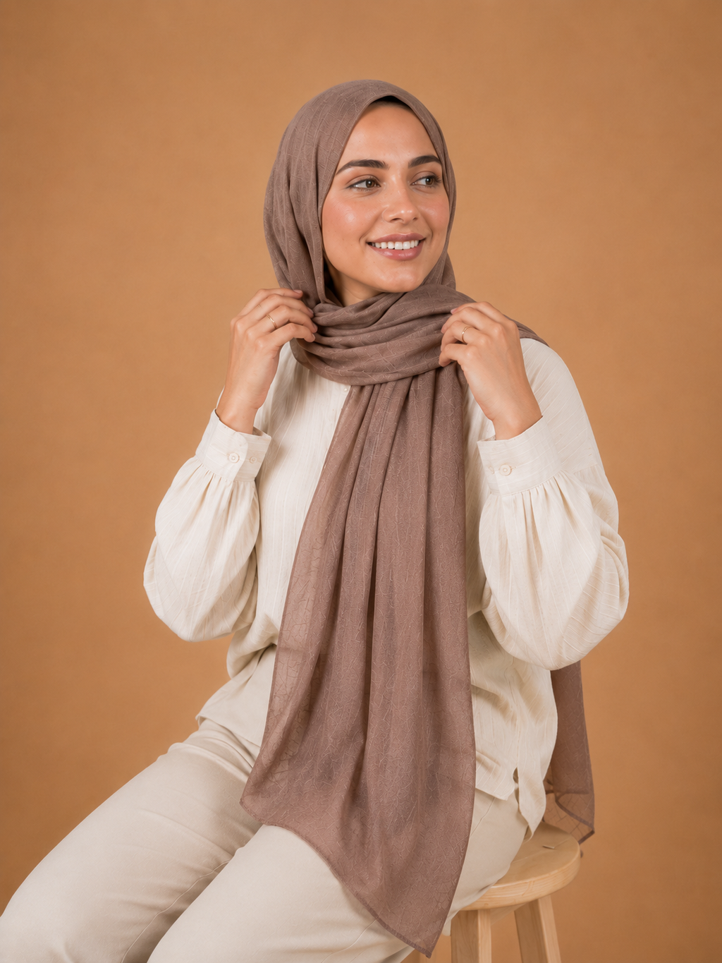 Mocha Taupe - Cotton Linen Scarf
