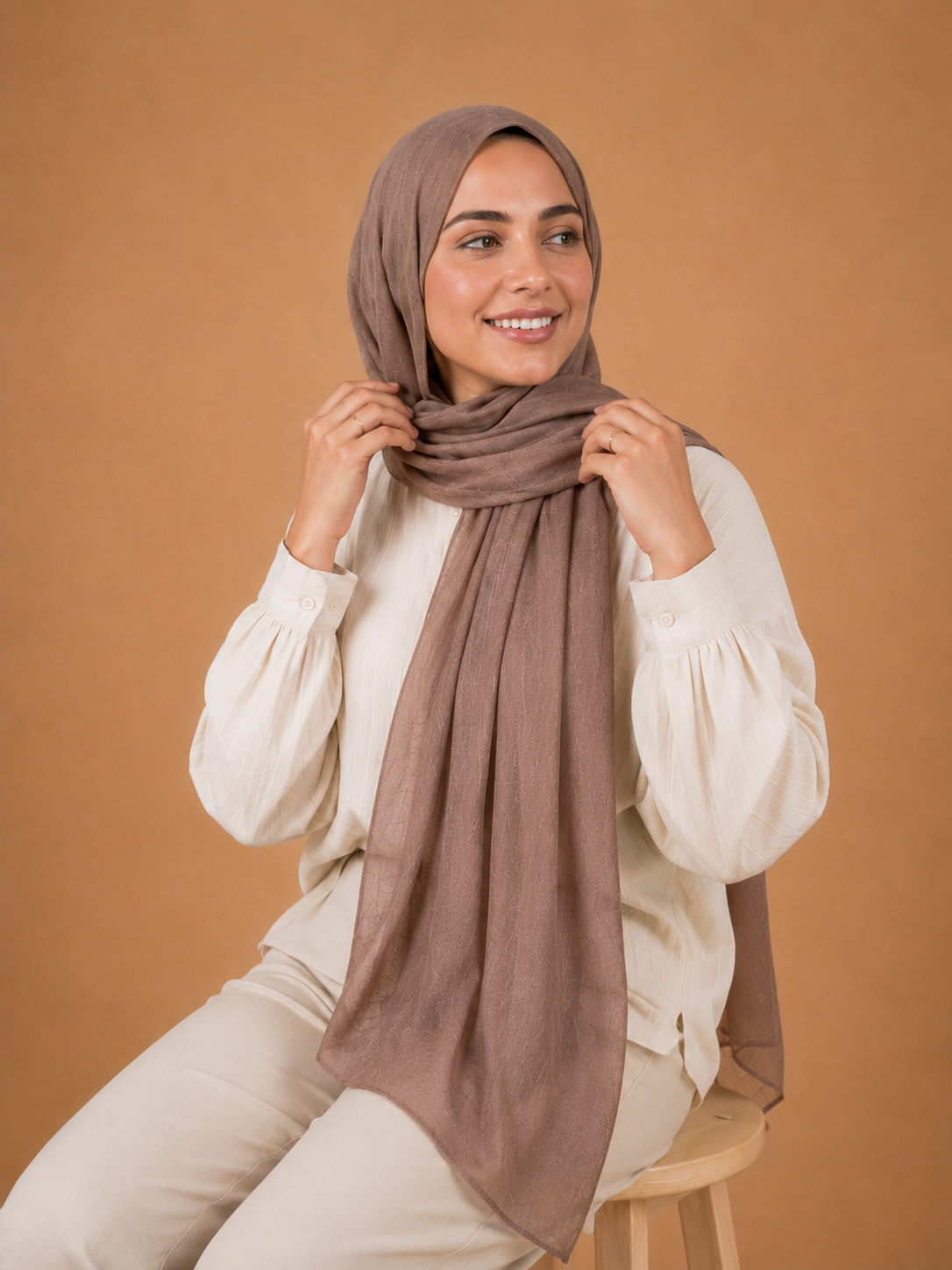 Mocha Taupe - Cotton Linen Scarf