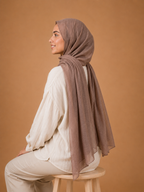 Mocha Taupe - Cotton Linen Scarf