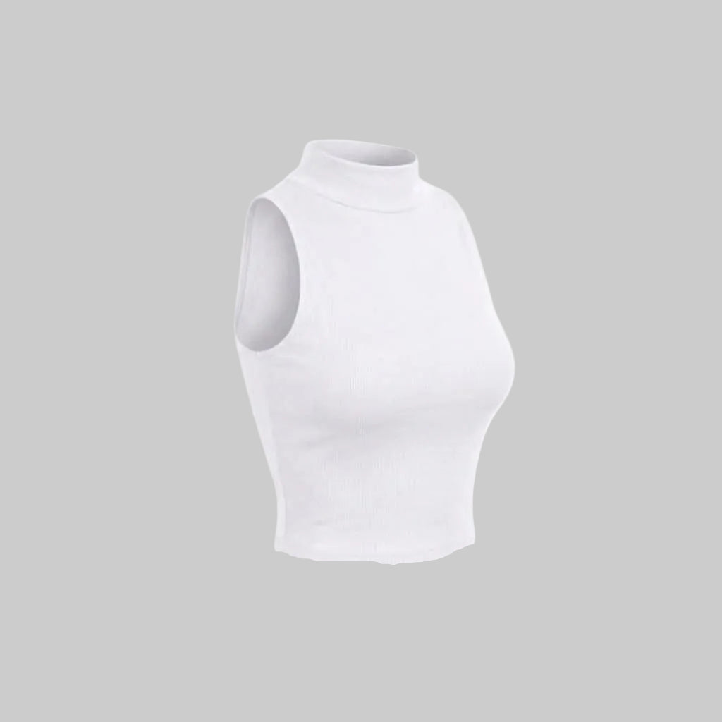 Cotton Bodysuit with Mock Neck