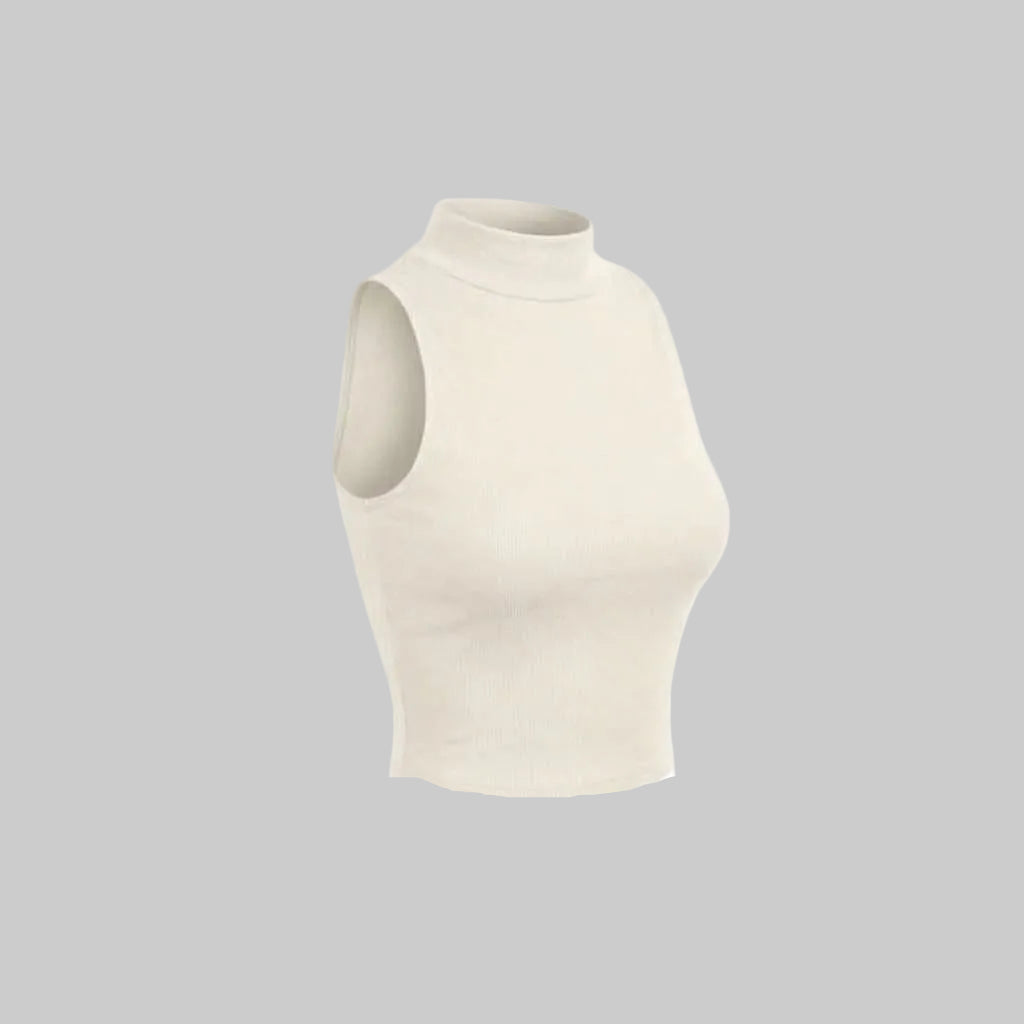 Cotton Bodysuit with Mock Neck